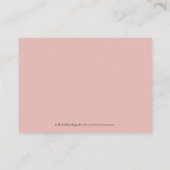 :personaliseer: Chocolade/Roze Damask 3,5 x 2,5-in Informatiekaartje (Achterkant)