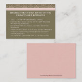 :personaliseer: Chocolade/Roze Damask 3,5 x 2,5-in Informatiekaartje (Voorkant / Achterkant)