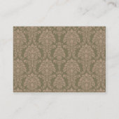 :personaliseer: Chocolade/roze Damask 3,5x2,5-inch Informatiekaartje (Achterkant)