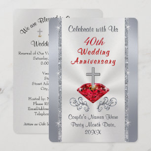 Personaliseer Christelijke 40e Jubileum uitnodigin Kaart