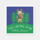 Personaliseer Christmas Cocktail servetten Reindee (Voorkant)