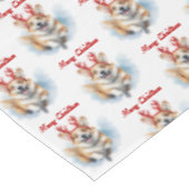 Personaliseer Christmas Corgi met rendiergewei Tafelkleed (Gekanteld)