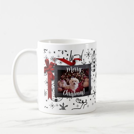 Personaliseer Christmas Dog Coffee Mok (Links)