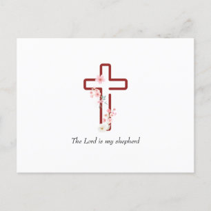 Personaliseer Christmas Holly Cross Feestdagenkaart