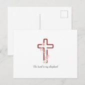 Personaliseer Christmas Holly Cross Feestdagenkaart (Voorkant / Achterkant)