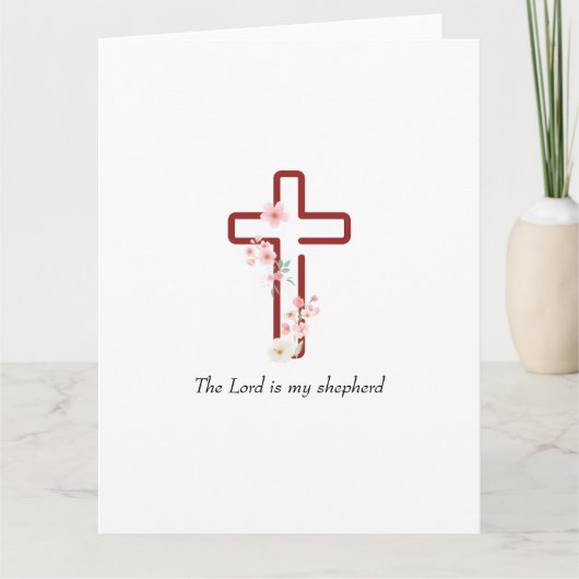 Personaliseer Christmas Holly Cross Kaart (Voorkant)