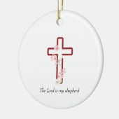 Personaliseer Christmas Holly Cross Keramisch Ornament (Links)