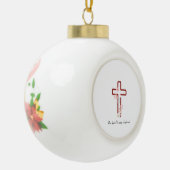 Personaliseer Christmas Holly Cross Keramische Bal Ornament (Links)