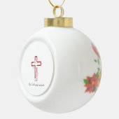 Personaliseer Christmas Holly Cross Keramische Bal Ornament (Rechts)