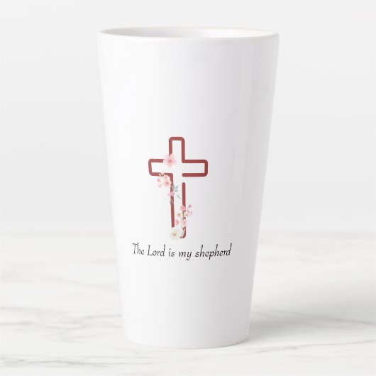 Personaliseer Christmas Holly Cross Latte Mok (Voorkant)