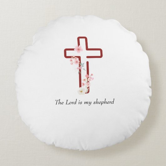 Personaliseer Christmas Holly Cross Rond Kussen (Voorkant)