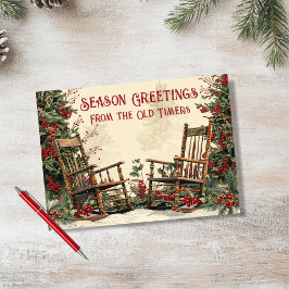 Personaliseer Christmas Winter Rocking Chair Kaart