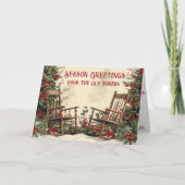 Personaliseer Christmas Winter Rocking Chair Kaart (Voorkant)
