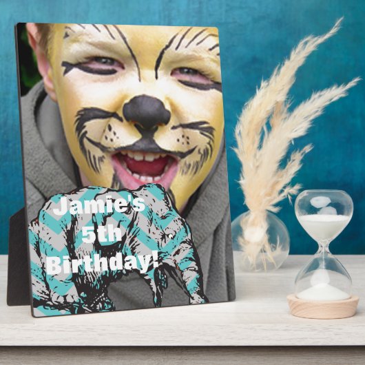 Personaliseer Circus Olifant Verjaardagsfeestverto Fotoplaat (Zijkant)