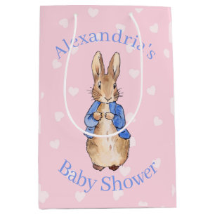 Personaliseer Classic konijn Baby Shower Medium Cadeauzakje