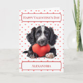 Personaliseer Cocker Spaniel Puppy Valentijn Kaart (Voorkant)