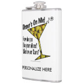 PERSONALISEER COCKTAIL FLES, DINER, OLijf, MARTINI Heupfles (Links)