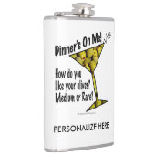 PERSONALISEER COCKTAIL FLES, DINER, OLijf, MARTINI Heupfles (Rechts)
