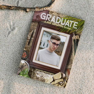 Personaliseer Cool Adventurer Theme Afstuderen Kaart