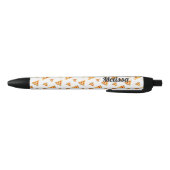 Personaliseer Cool fun pizza plakjes patroon wit Zwarte Inkt Pen (Bodem)