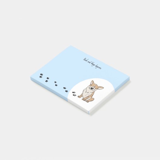 Personaliseer Corgi Post-it® Notes (Schuin)