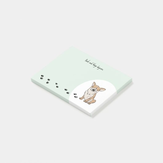 Personaliseer Corgi Post-it® Notes (Schuin)