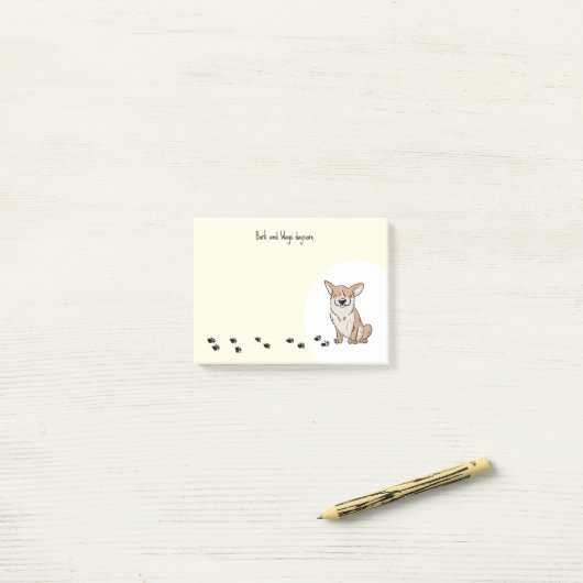 Personaliseer Corgi Post-it® Notes (Op bureau)
