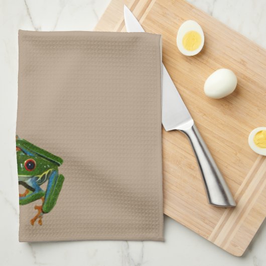 Personaliseer Costa Rica Red Eyed Frog Theedoek (Quarter Fold)