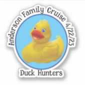 Personaliseer cruising eend water fles sticker (Voorkant)