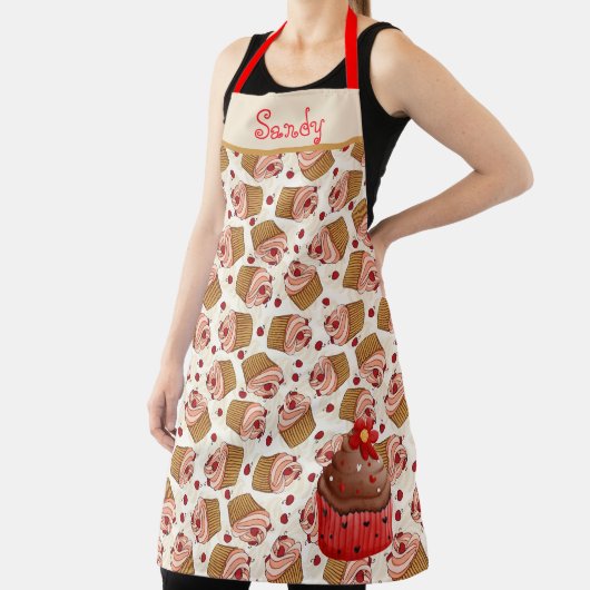 Personaliseer cupcakes all-over print Schort (Insitu)