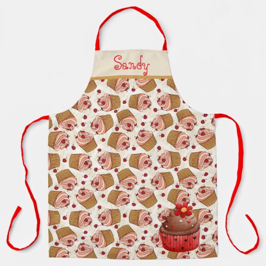 Personaliseer cupcakes all-over print Schort (Voorkant)