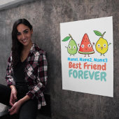 Personaliseer Cute Fruits BFF Poster