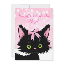 Personaliseer Cute Kitten Roze Valentijnsdag