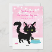 Personaliseer Cute Kitten Roze Valentijnsdag Feestdagenkaart (Achterkant)