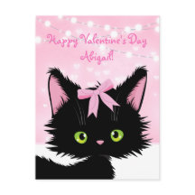 Personaliseer Cute Kitten Roze Valentijnsdag