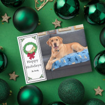Personaliseer Cute Lab Puppy Foto Platte Kerstkaar