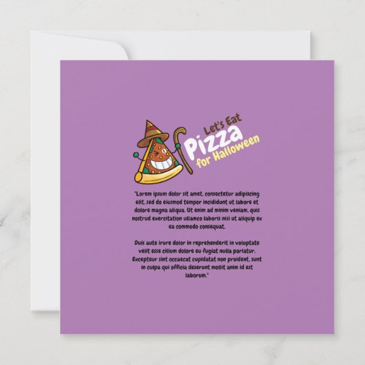 Personaliseer Cute Let's Eat Pizza Invitation (Achterkant)