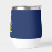 Personaliseer Cute Navy Blue Boho Chic Wilde Bloem (Links)