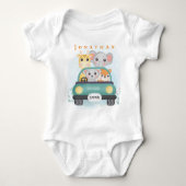Personaliseer Cute Safari Animals op reis Romper (Voorkant)