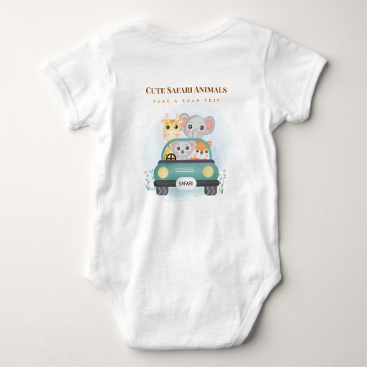 Personaliseer Cute Safari Animals op reis Romper (Achterkant)