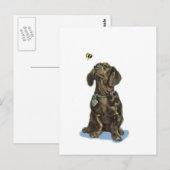 Personaliseer Dachshund en bij  kunstgeschenken Briefkaart (Voorkant / Achterkant)