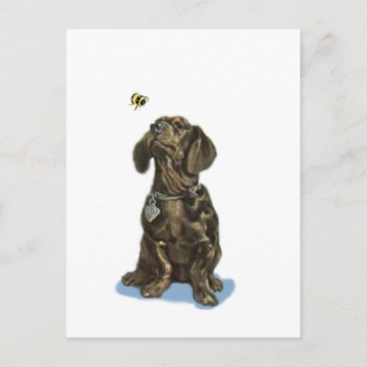 Personaliseer Dachshund en bij  kunstgeschenken Briefkaart (Voorkant)