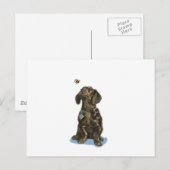 Personaliseer Dachshund en bij  kunstgeschenken Briefkaart (Voorkant / Achterkant)