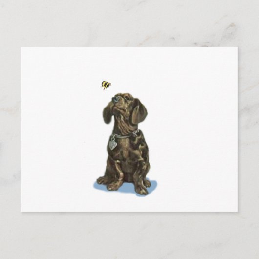 Personaliseer Dachshund en bij  kunstgeschenken Briefkaart (Voorkant)
