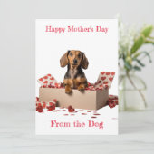 Personaliseer Dachshund Hearts Moederdag Feestdagenkaart (Staand voorkant)