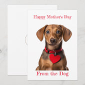 Personaliseer Dachshund Puppy Heart Moederdag Feestdagenkaart (Voorkant / Achterkant)