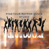Personaliseer Dance Studio People Dancing Front Raamsticker (Vel 2)