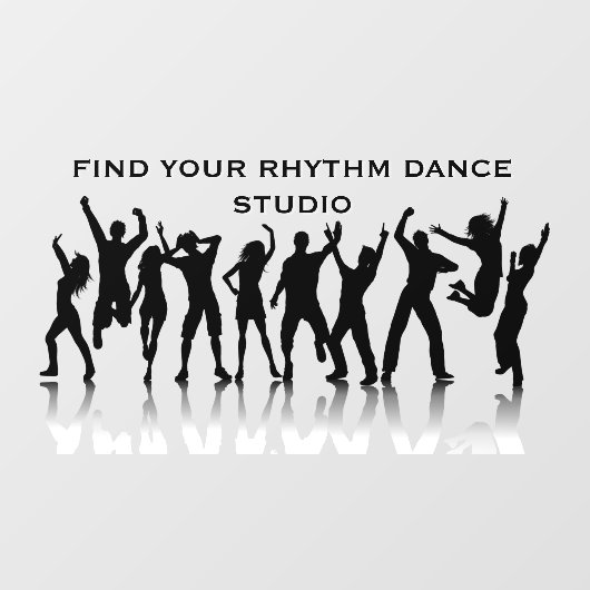 Personaliseer Dance Studio People Dancing Front Raamsticker (Vel)