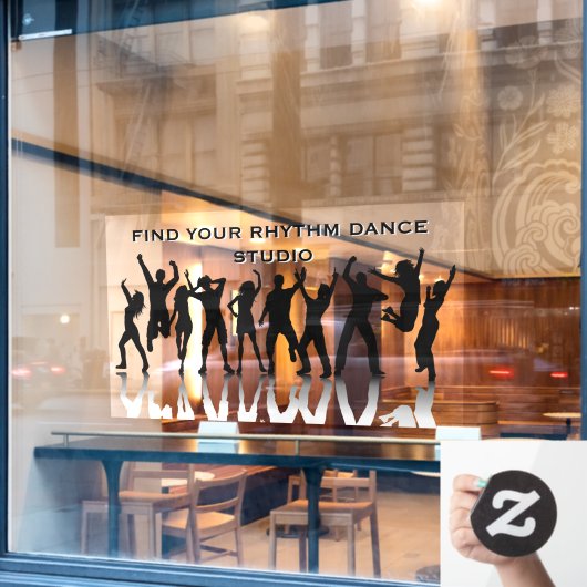 Personaliseer Dance Studio People Dancing Front Raamsticker (Cafe Raam)