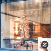 Personaliseer Dance Studio Waterverf Roze ballet Raamsticker (Cafe Raam)